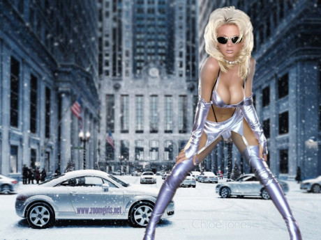 Chloe Jones Sexy Winter Silver Latex Suit And Audi Tt Sportcar Wallpaper 1024x768 Nude Models Pornstars